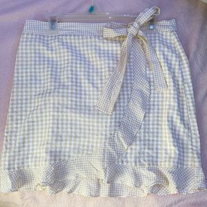 Pastel yellow plaid summer skirt